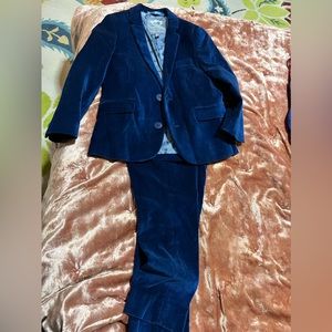 Appaman boys suit velvet blue size 5
